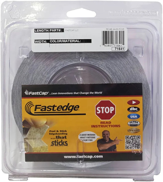 White Solid PVC 15/16" Roll FastEdge- FastCap